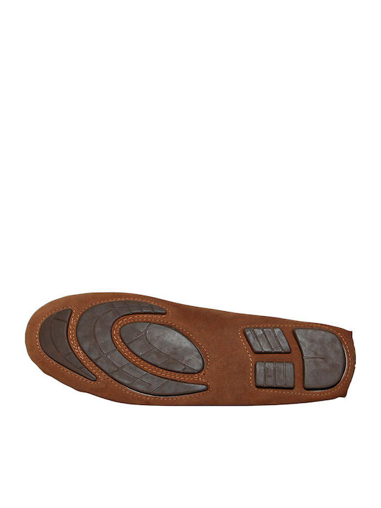 Leather Women's Moccasins In Tabac Brown Color