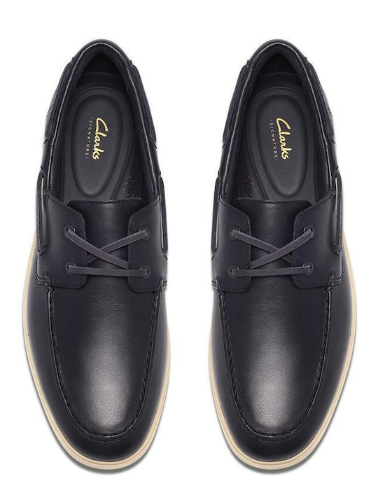 Torford Boat Leather Men's Boat Shoes in Blue Colour