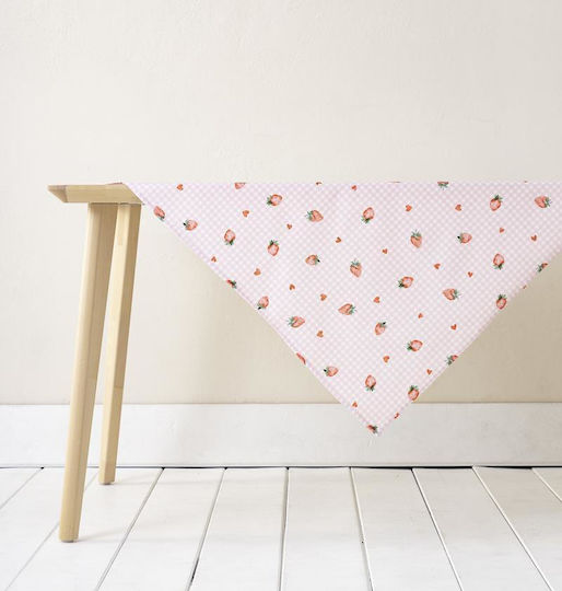 Nima Baumwollene Kariert Tischdecke Strawberry Love 85x85cm
