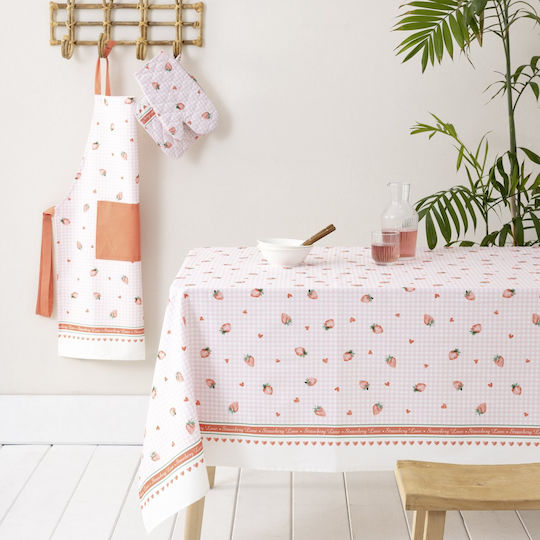 Nima Τραπεζομάντηλο Βαμβακερό Σετ Strawberry Love Strawberry Love 140x240εκ.