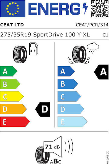 Ceat Sportdrive Лятна Автомобилна Гума 275/35r19 100Y/XL