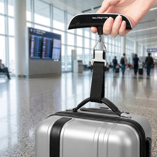 Avizar Gepäckwaage Maximale Belastung 50kg Temperaturensensor Schwarz Silber