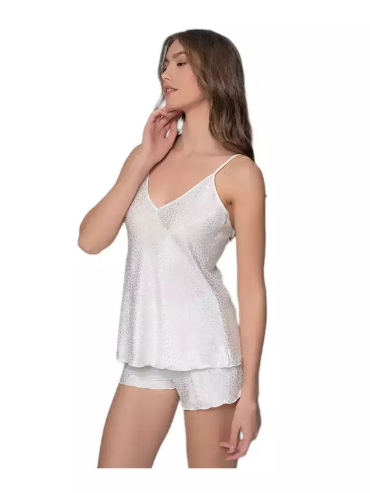 Milena by Paris Καλοκαιρινό Σατέν Νυφικό Babydoll Λευκό