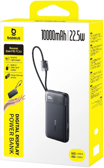 Baseus EnerFill FC11 Power Bank 10000mAh 22.5W cu Port USB-A și Port USB-C Bej