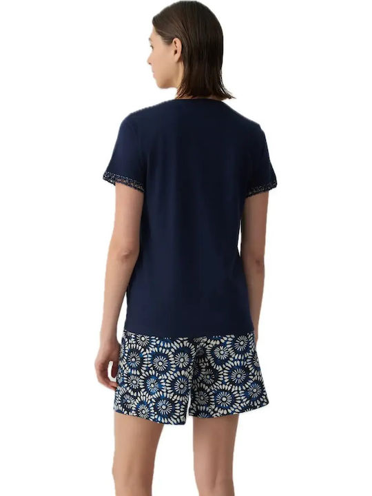 Minerva Summer Women's Cotton Pyjama Set Marine Boheme