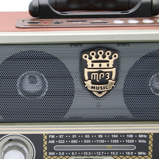 Cmik 22038-510-00-46 Retro Επιτραπέζιο Ραδιόφωνο Επαναφορτιζόμενο με Bluetooth και USB Μπεζ