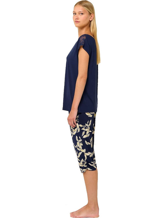 Vamp Sommer Damen Pyjama-Set Blue Cavern