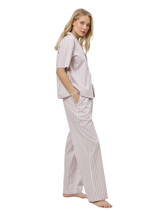 Aruelle Summer Women's Cotton Pyjama Set Pale Pink