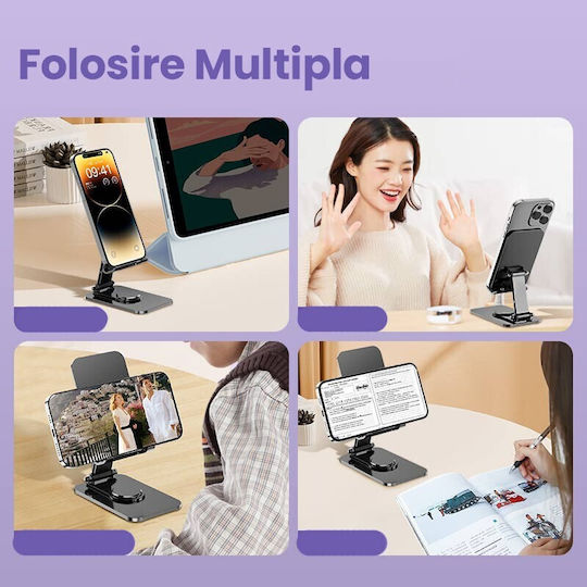 Suport Telefon Alista Home Pliabil Pentru Streaming Din Aliaj De Aluminiu Compatibil Cu Tabletă Pentru Birou 14.6 X 11.5 X 7 Cm Gri Spațial