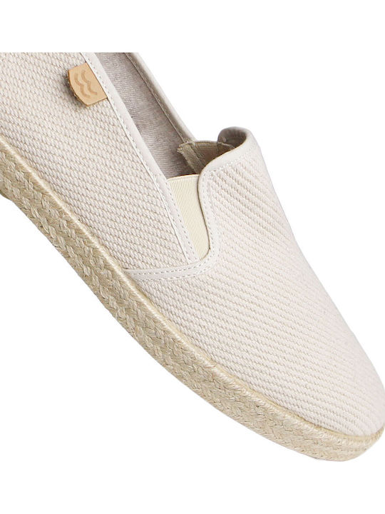 Leather Men's Espadrilles In Beige Colour