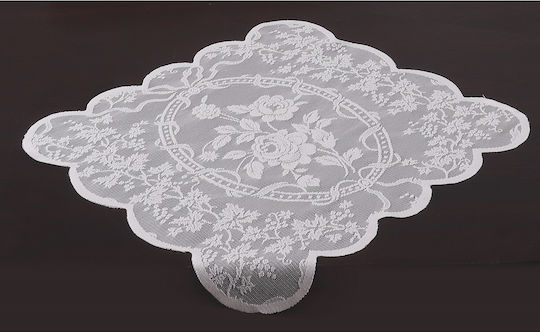 Mc Decor În Carouri cu Dantelă Albă 40x40cm
