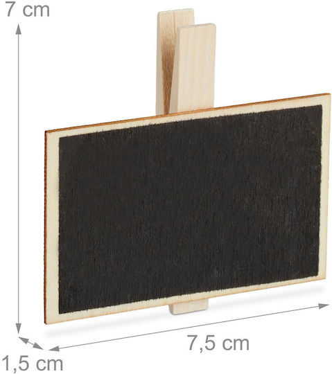 Relaxdays 20x Cleme Din Lemn Pentru Suport De Montare Maro Deschis Negru 7x1.5x7.5 Cm