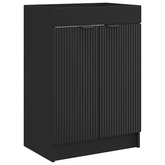 vidaXL Badezimmer Waschtisch-Einheit ohne Waschbecken M78.5xB37.5xH81cm Schwarz