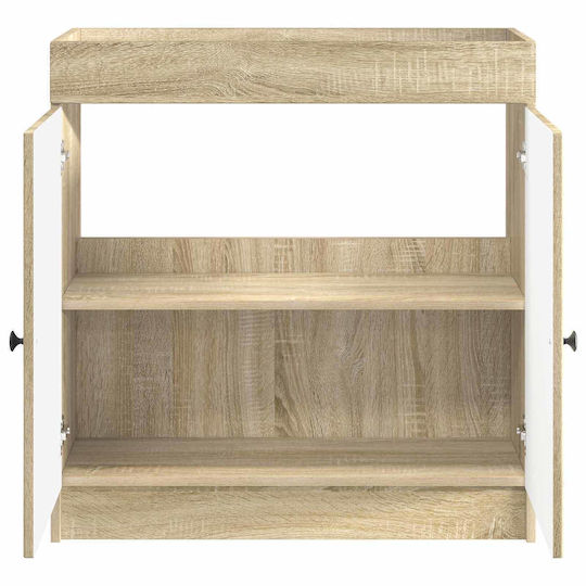 vidaXL Badezimmer Waschtisch-Einheit M56xB37.5xH81cm Holzschatten Sonoma
