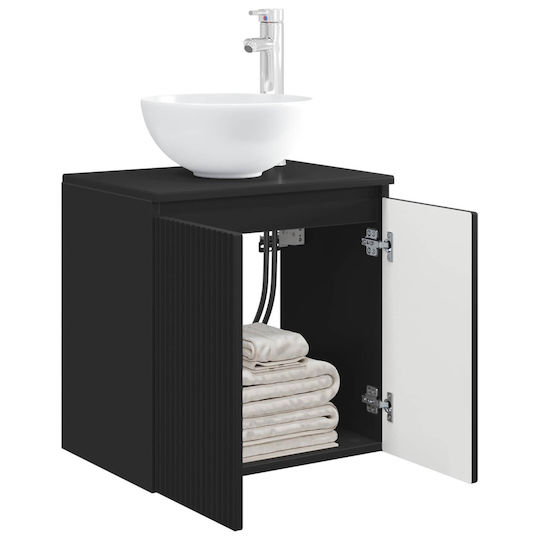 vidaXL Плот със Смесител 49.5x35x63 см Черен