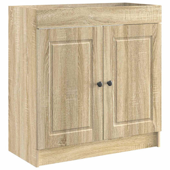 vidaXL Badezimmer Waschtisch-Einheit M56xB37.5xH81cm Holzschatten Sonoma