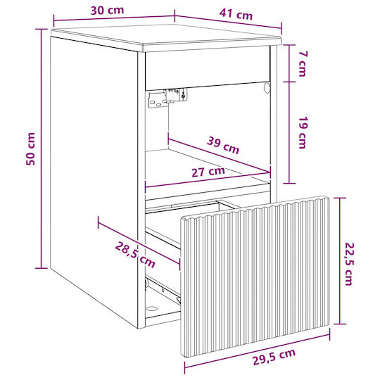 vidaXL Badezimmer Waschtisch-Einheit M30xB41xH50cm Eiche