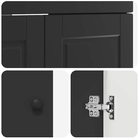 vidaXL Πάγκος χωρίς Νιπτήρα Μ78.5xΒ37.5xΥ81cm Μαύρο