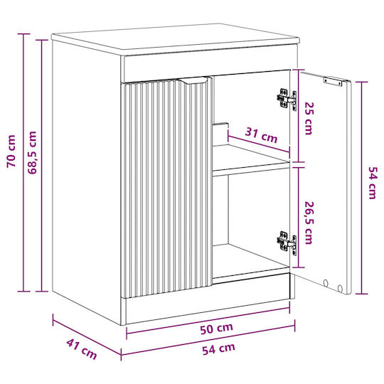 vidaXL Πάγκος χωρίς Νιπτήρα Μ54xΒ41xΥ70cm Δρύς Sonoma