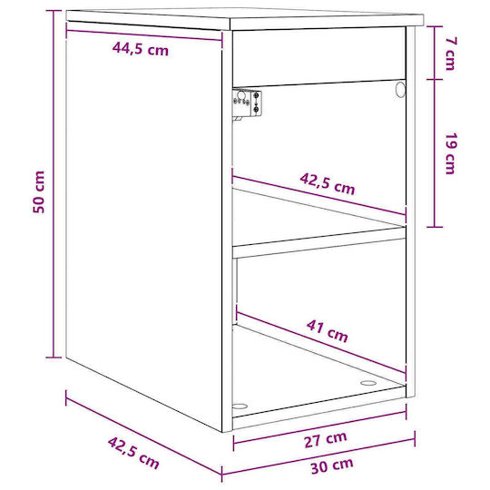 vidaXL Плот Без Мивка 30x44.5x50см Бял