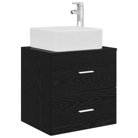 vidaXL Плот със Смесител М53xД34.5xВ63cm Черен Дъб