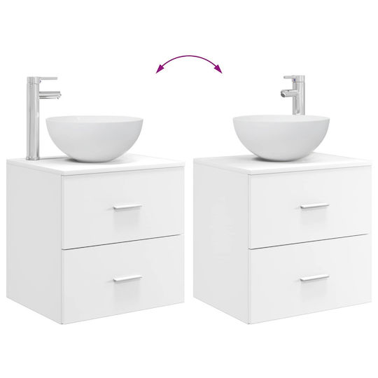 vidaXL Badezimmer Waschtisch-Einheit M49.5xB41xH64.5cm Weiß