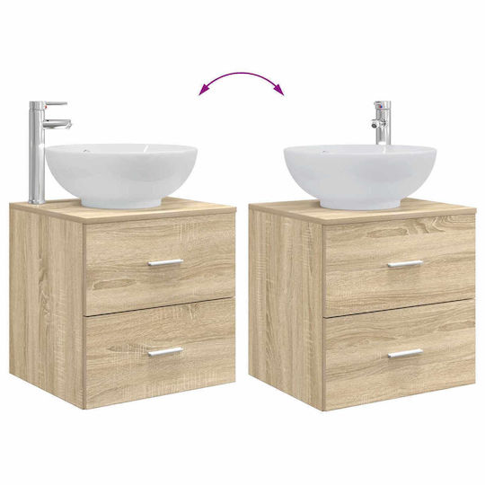 vidaXL Πάγκος με Νιπτήρα Μ49.5xΒ44.5xΥ66.5cm Δρύς Sonoma