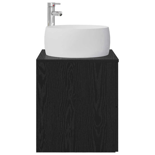 vidaXL Badezimmer Waschtisch-Einheit M49.5xB44.5xH66cm Schwarz Eiche