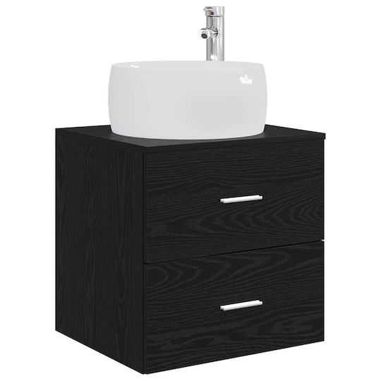 vidaXL Badezimmer Waschtisch-Einheit M49.5xB44.5xH66cm Schwarz Eiche