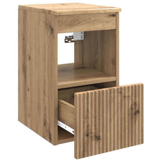vidaXL Badezimmer Waschtisch-Einheit M30xB35xH50cm Eiche