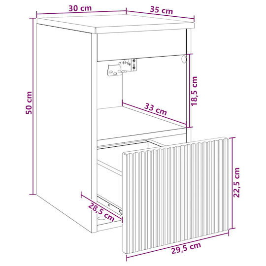 vidaXL Badezimmer Waschtisch-Einheit M30xB35xH50cm Grau Sonoma