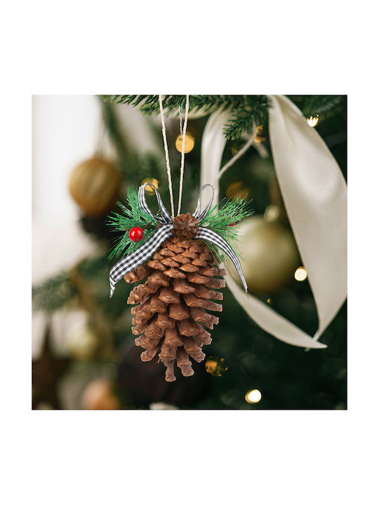 Christmas Tree Decorations Cones 11 X 7 Cm Set 2 Pcs Cones Twigs Red Berries