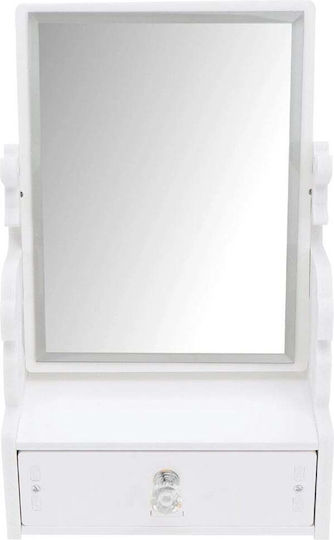Make-up Spiegel Schublade Aufbewahrungskoffer Für Make-up Zubehör Kosmetik Schmuck 28 X 16 Cm Weiß
