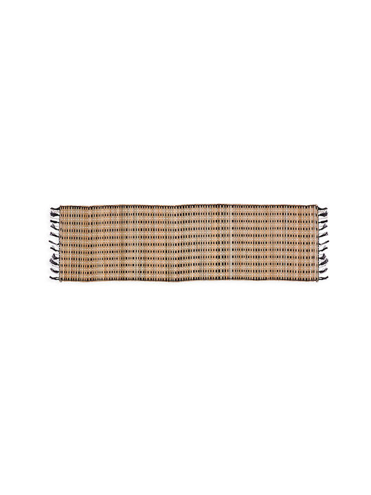 Nef-Nef Homeware Runner Straw Natural / Black 45x150cm