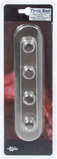 Bisk Bathroom Hook 4 Prongs with Screws Silver