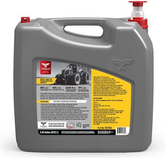 Triax Agra Utto Supreme Ulei Hidraulic Transmisie Frâne Umede Full Sintetic 18,92 L