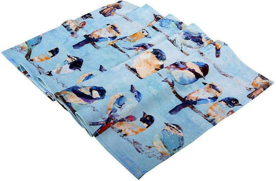 Espiel Espiel Tischdecken Set 2Stücke Vögel Hellblau 40x180cm Espiel Espiel Tischdecken Set 2Stücke Vögel Hellblau 40x180cm