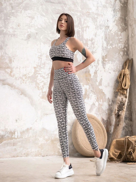Training Damen-Leggings Weiß