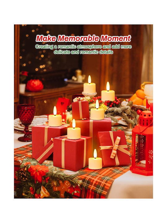 Led Battery-powered Tealight Candles Mood Decorative White 6pcs Remote