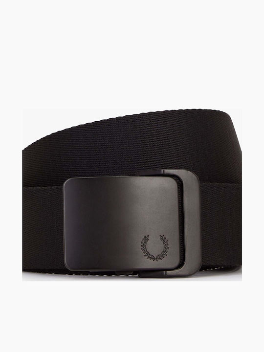 Men's Leather Webbing Belt Black