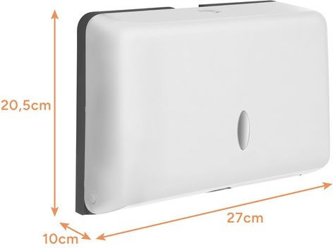 Dozator Prosoape de Hârtie Zola Montat pe Perete Carcasă Abs Fereastră Frontală 10 X 20,5 X 27 Cm Alb