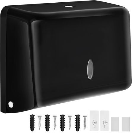 Dozator Prosoape de Hârtie Zola Montat pe Perete Carcasă Abs Fereastră Frontală 10 x 20,5 x 27 cm Negru