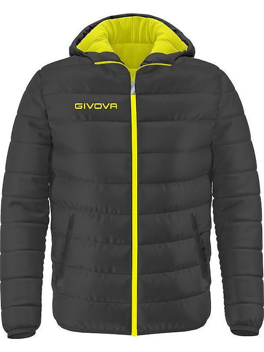 Дамско Puffer Яке за Зима Graphite/Жълто Electric