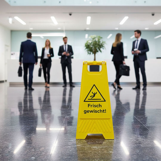 Relaxdays Wet Floor Indicator Set 2 Yellow Black 59x23x29 Cm