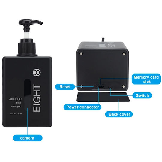 Spionagekamera WiFi 8MP mit Speicherkartensteckplatz