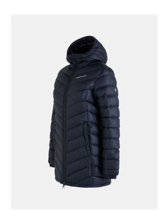 Дълго Дамско Puffer Якето За Зима Черно