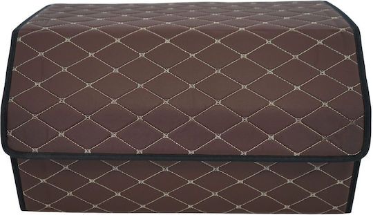 Cutie Depozitare Auto Alista Home Premium Organizator Portbagaj Geantă Multifuncțională Din Piele Ecologică Rezistentă La Uzură Pliabilă 2 Compartimente De Depozitare Maro Havana 55 X 30 X 30cm