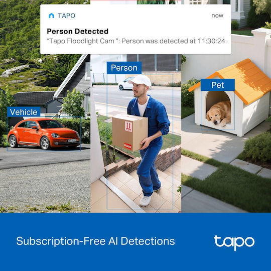TP-LINK Tapo C710 IP Überwachungskamera Full HD+ 3MP Wasserdicht mit Zwei-Wege-Kommunikation und Objektivgröße 4mm