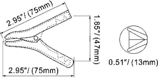 Crocodili AT-0016 Clips crocodil 30A 75mm (Negru) 1buc