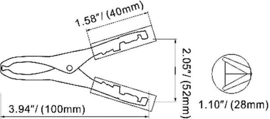 Crocodili Clește crocodil 50A 100mm 011130106 1buc